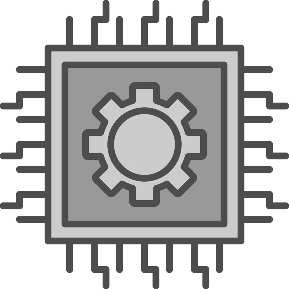 Processor Line Filled Greyscale Icon Design vector