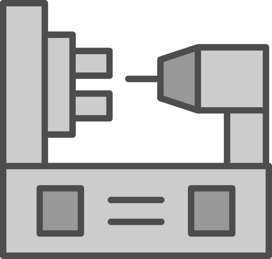 Lathe Line Filled Greyscale Icon Design vector