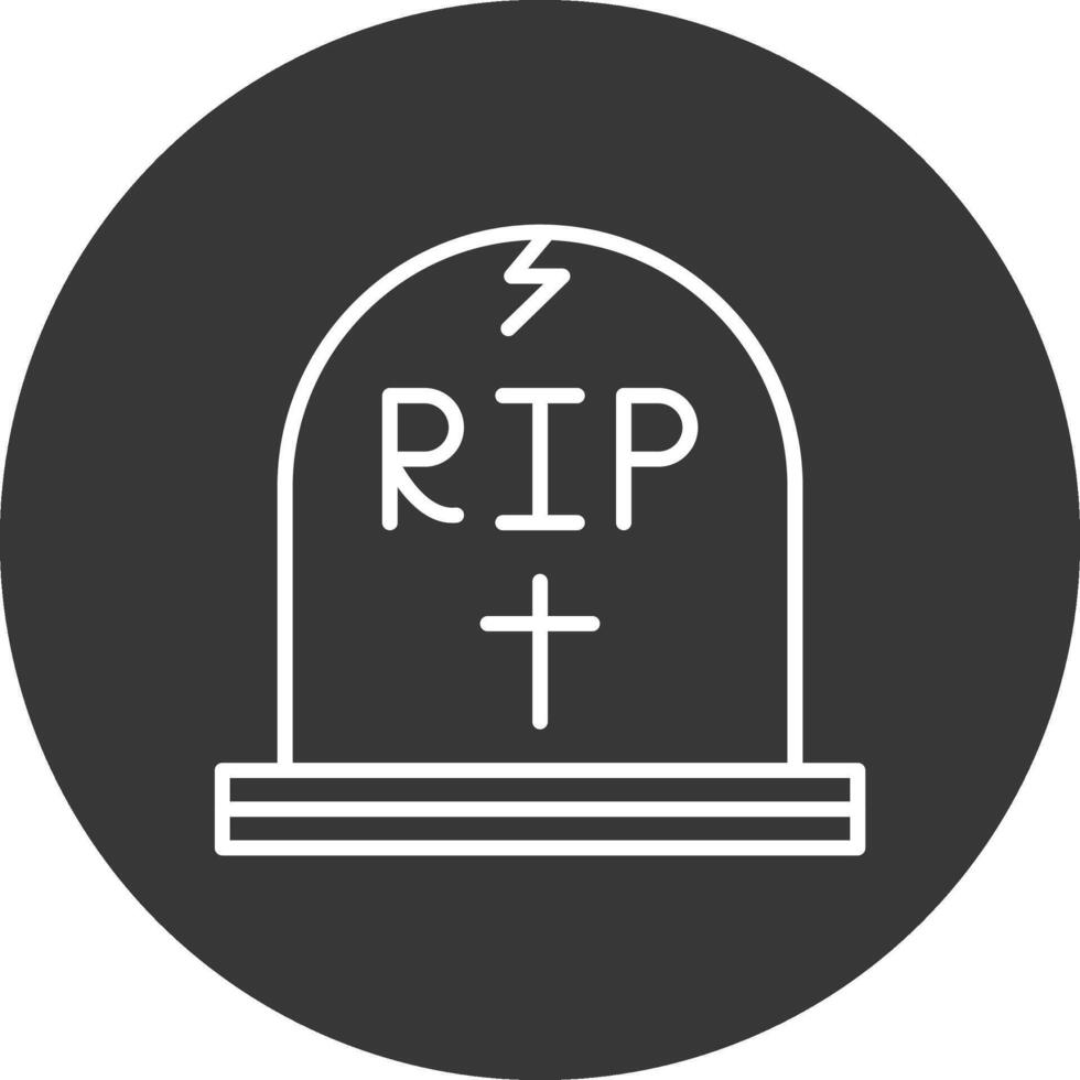 Tomb Line Inverted Icon Design vector