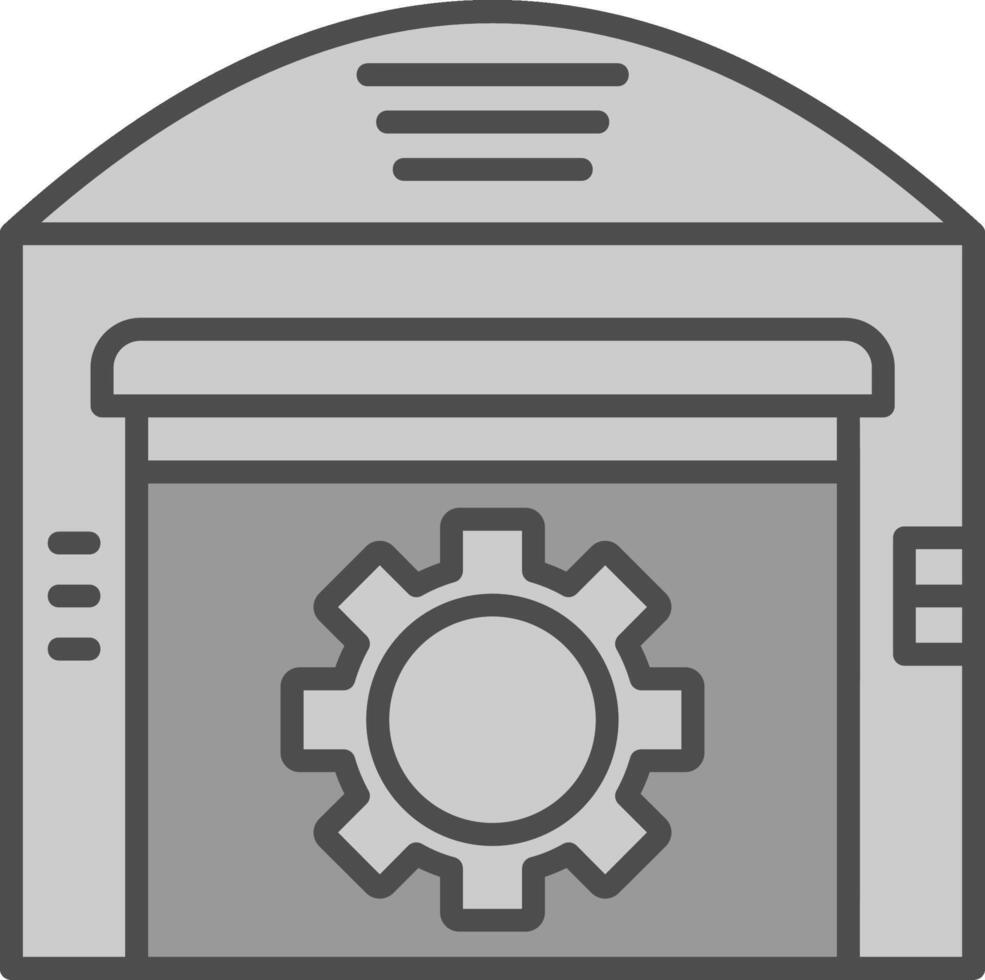 Warehouse Line Filled Greyscale Icon Design vector