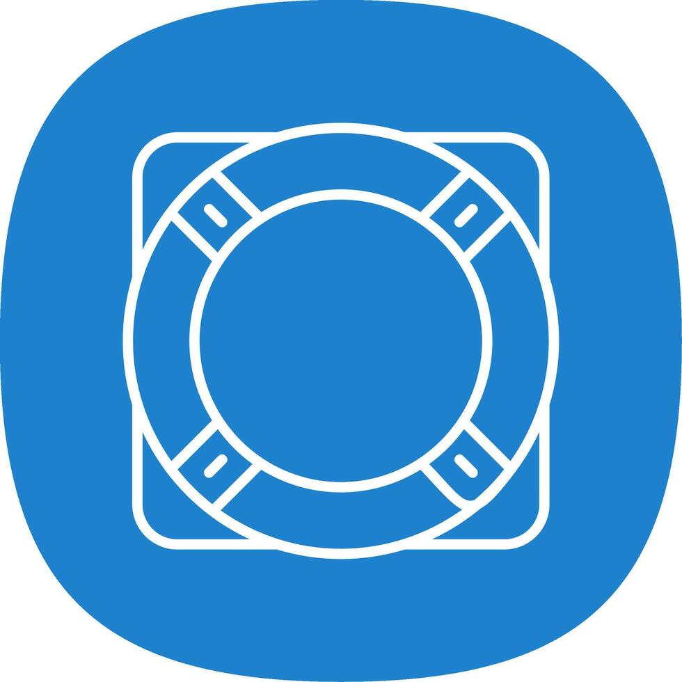 Life Ring Line Curve Icon Design vector