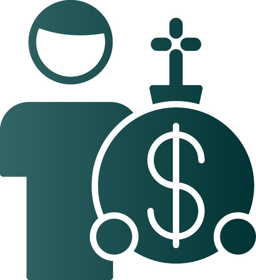 Debt Problems Glyph Gradient Icon vector
