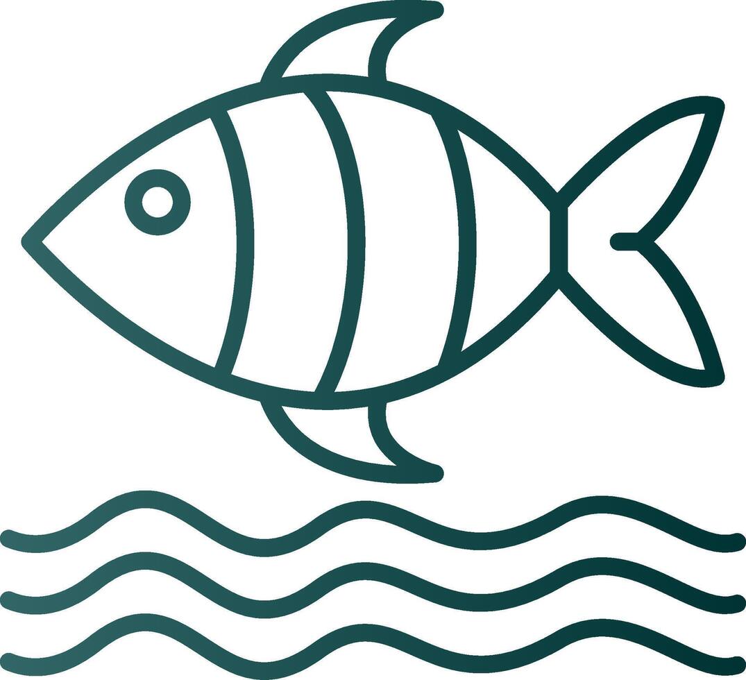 Sea Life Line Gradient Icon vector