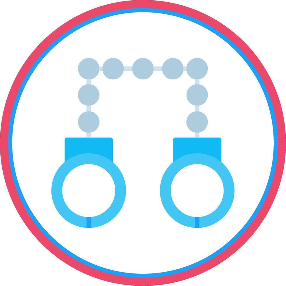 Hand Cuffs Flat Circle Icon vector