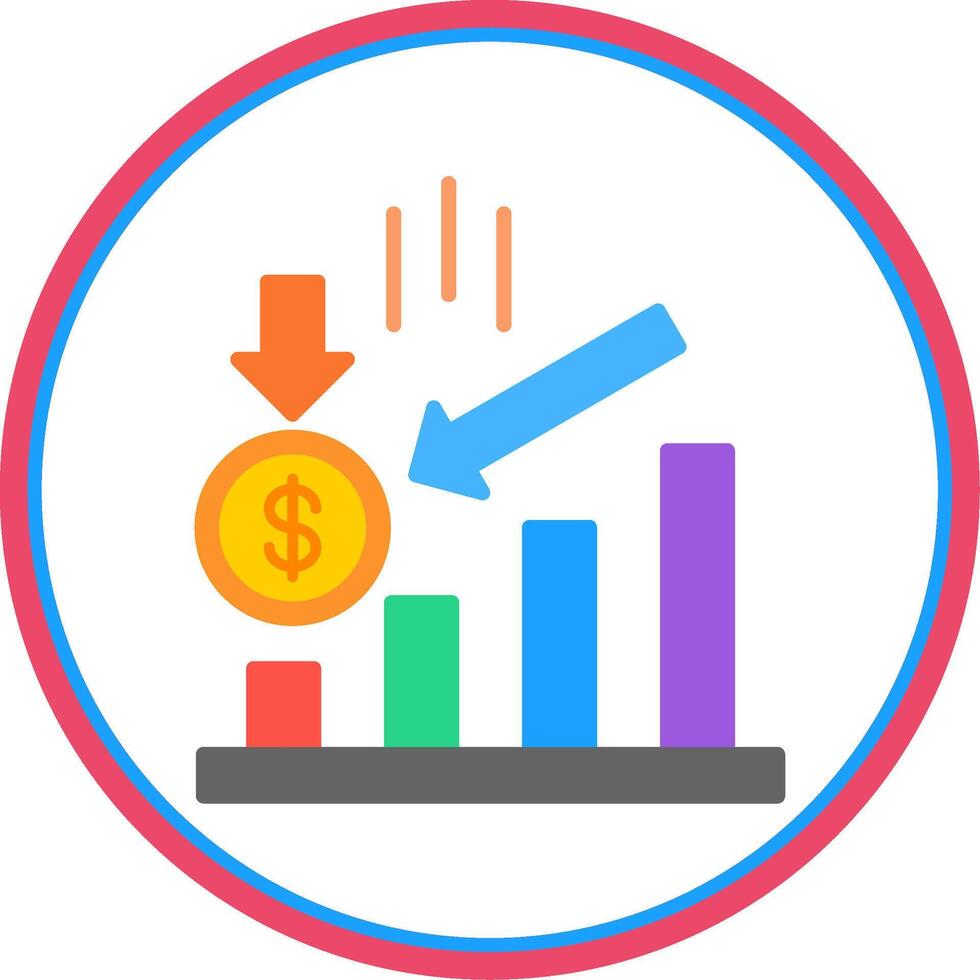 Losses Flat Circle Icon vector