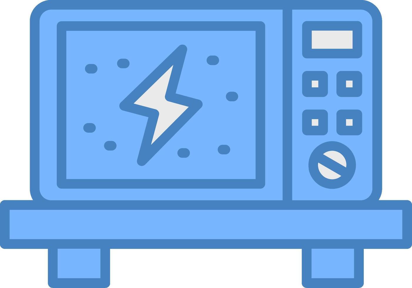 Microwave Line Filled Blue Icon vector