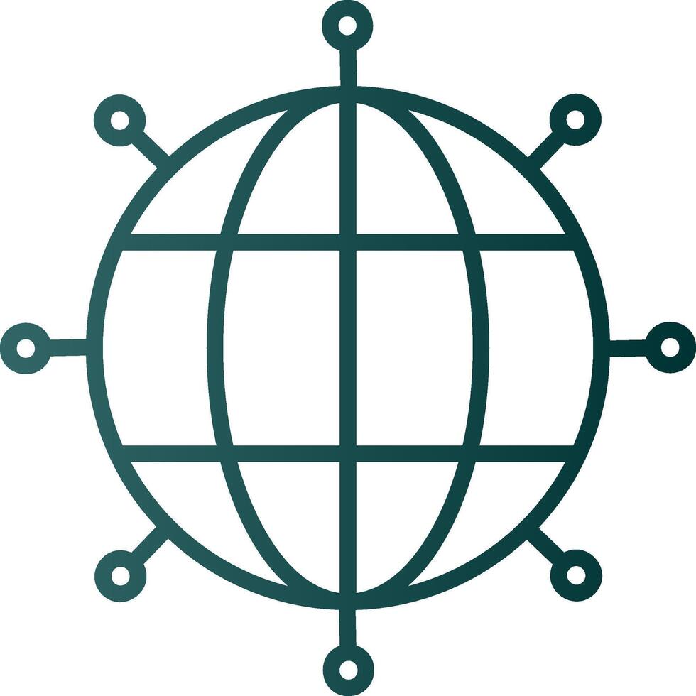 World Wide Line Gradient Icon vector