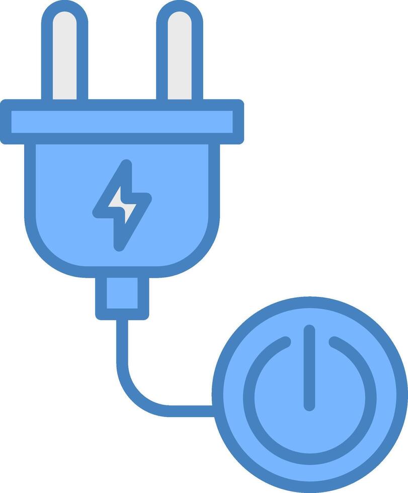 Power Button Line Filled Blue Icon vector