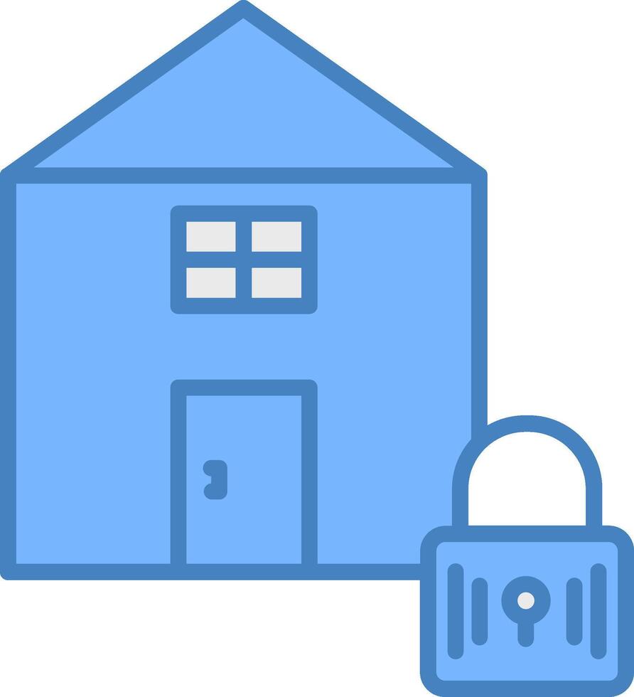 Home Line Filled Blue Icon vector