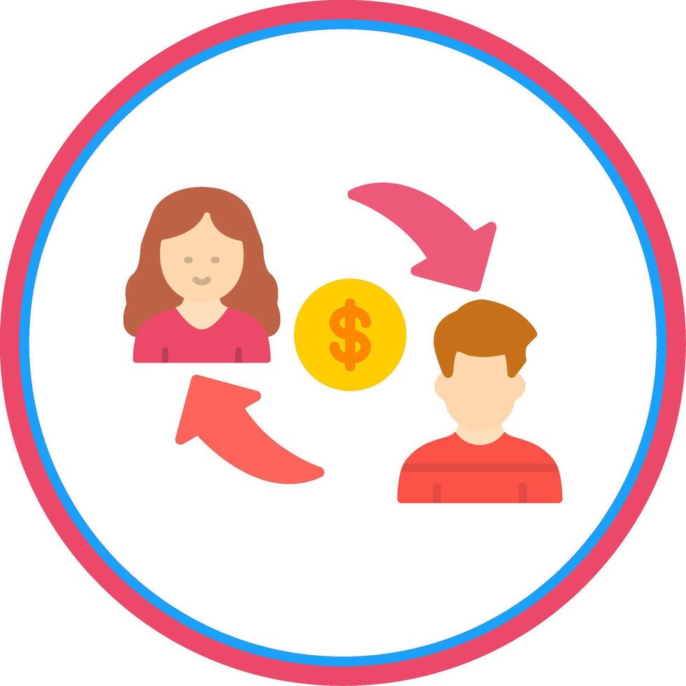 Joint Account Flat Circle Icon vector