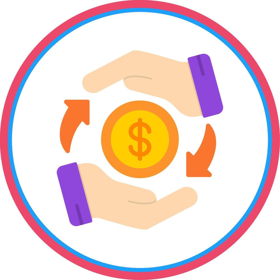 Loan Flat Circle Icon vector