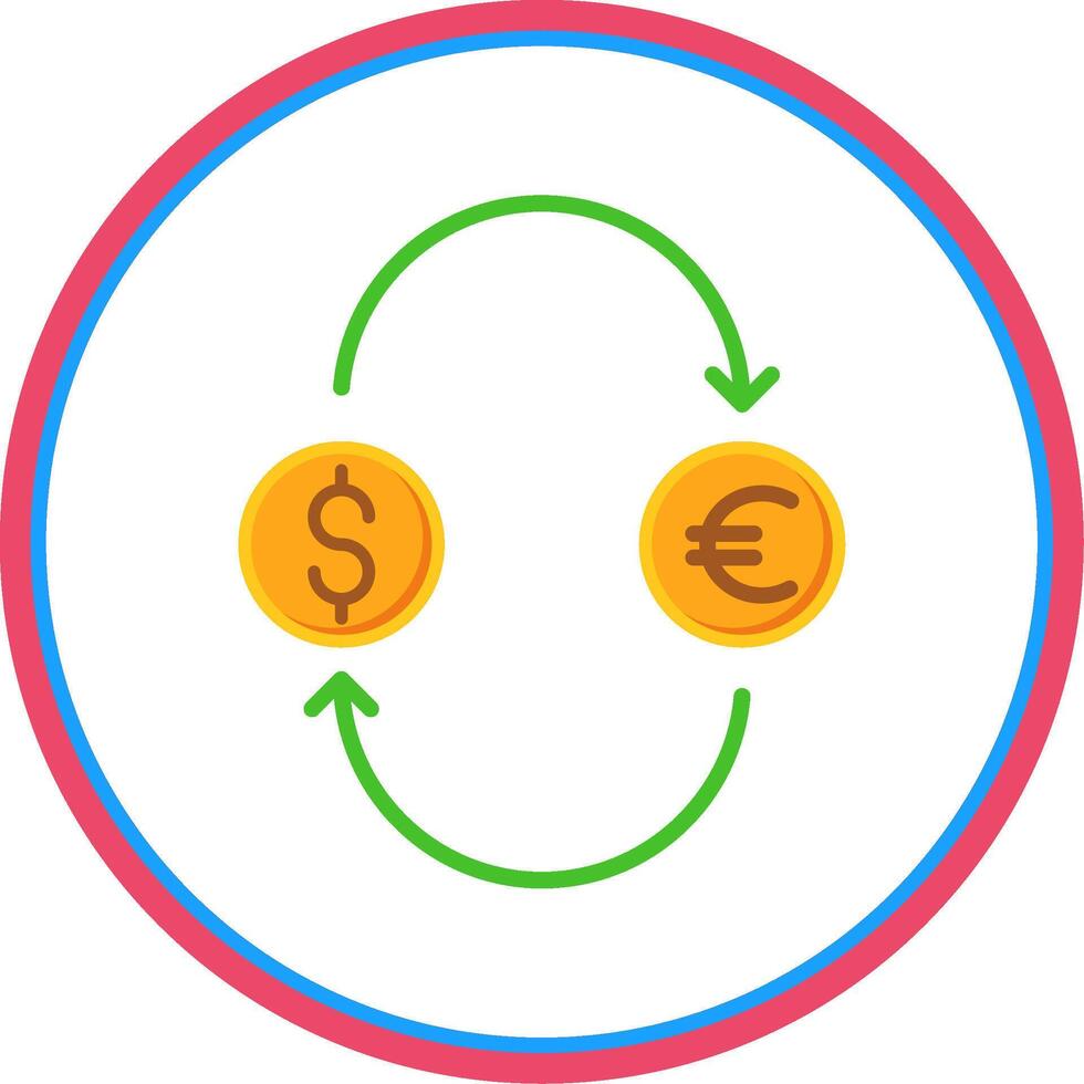 Exchange Money Flat Circle Icon vector