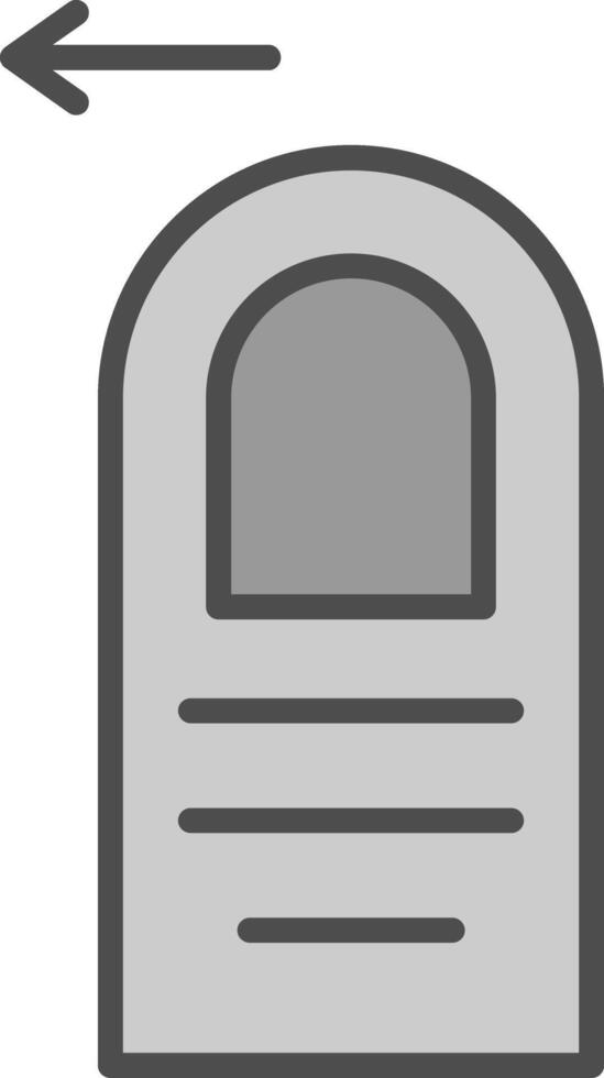 Tap Left Line Filled Greyscale Icon Design vector