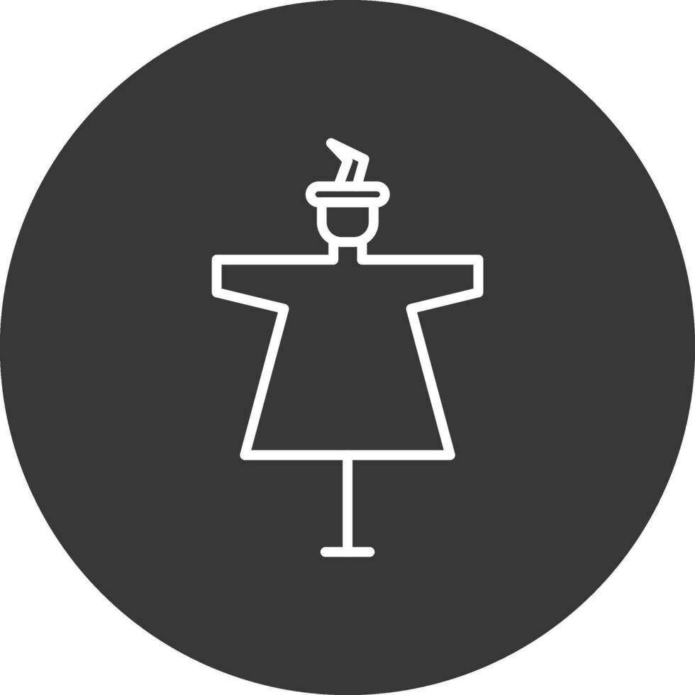 Scarecrow Line Inverted Icon Design vector
