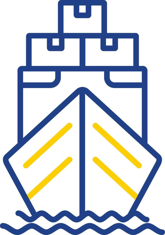 Yacht Line Two Colour Icon Design vector