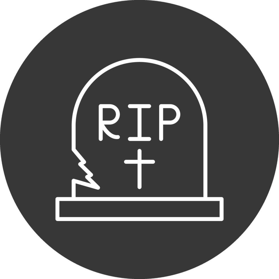 lápida sepulcral línea invertido icono diseño vector