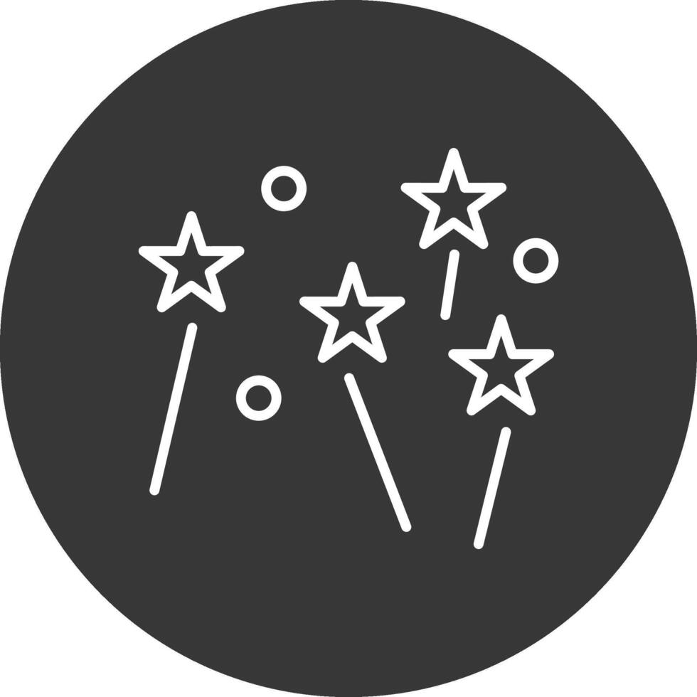 Fireworks Line Inverted Icon Design vector