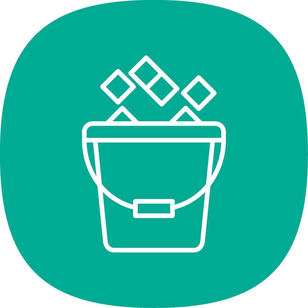 Ice Bucket Line Curve Icon Design vector