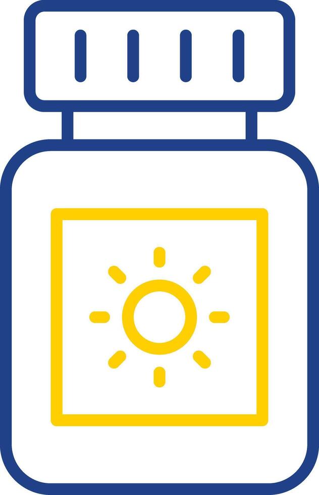 Sun Block Line Two Colour Icon Design vector