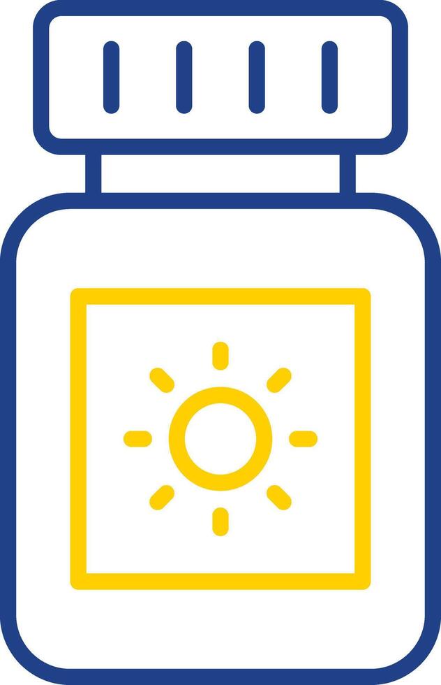 Sun Block Line Two Colour Icon Design vector