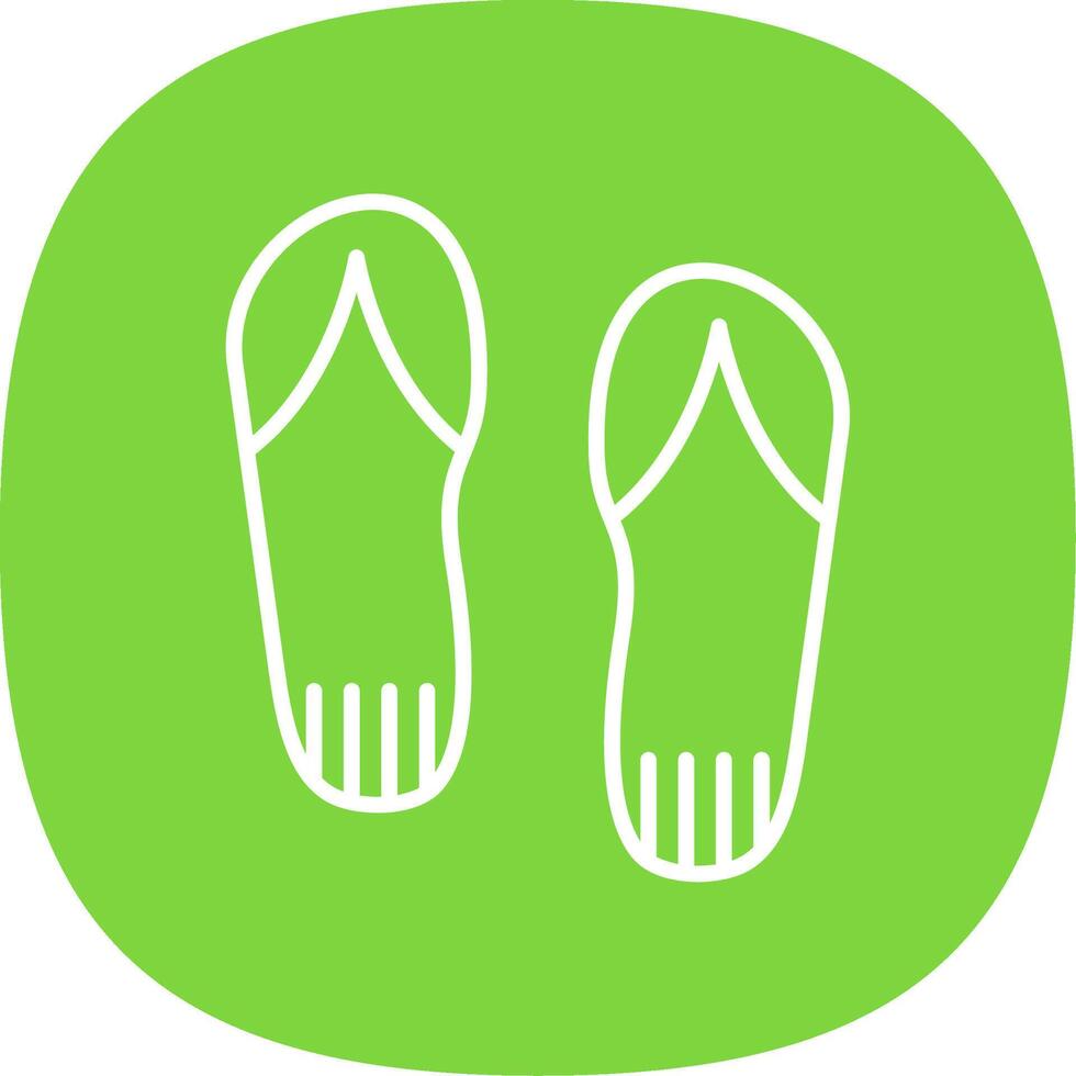 Flip Flops Line Curve Icon Design vector
