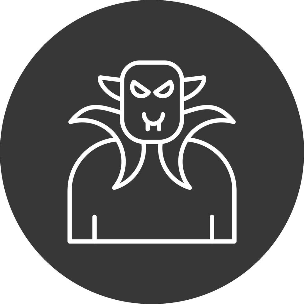 Dracula Line Inverted Icon Design vector