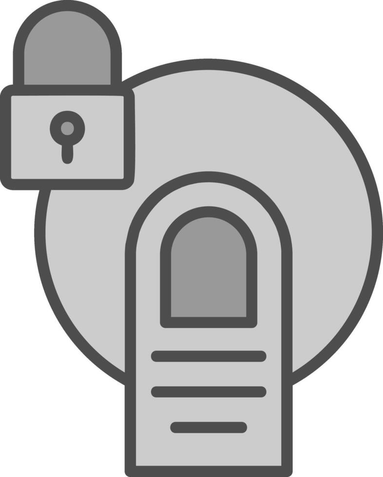 Touch Lock Line Filled Greyscale Icon Design vector