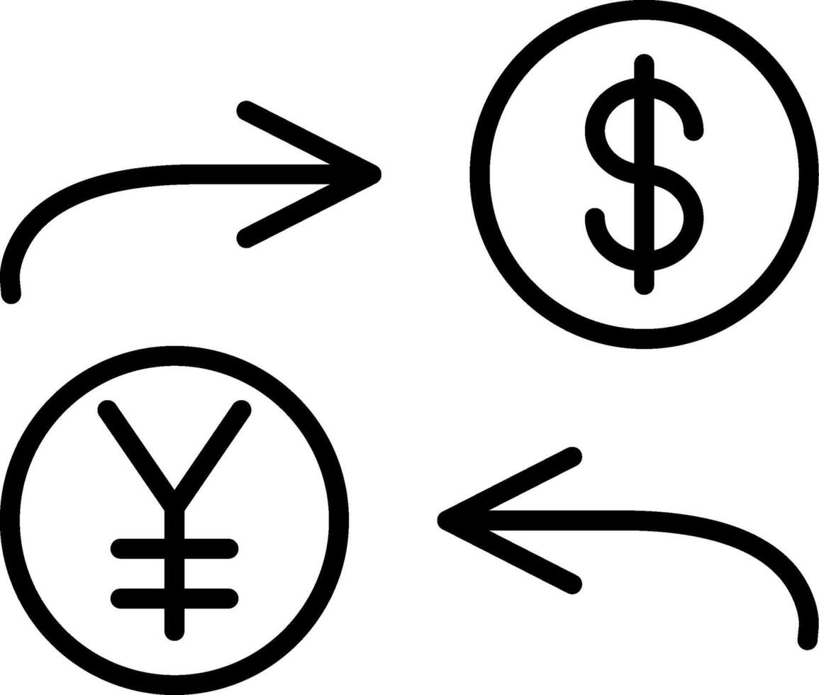 Currency Exchange Line Gradient Icon vector