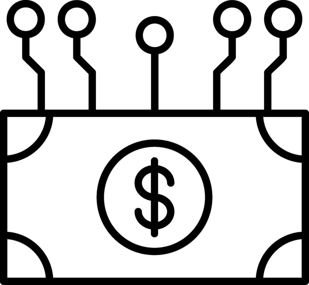 Electronic Money Line Gradient Icon vector