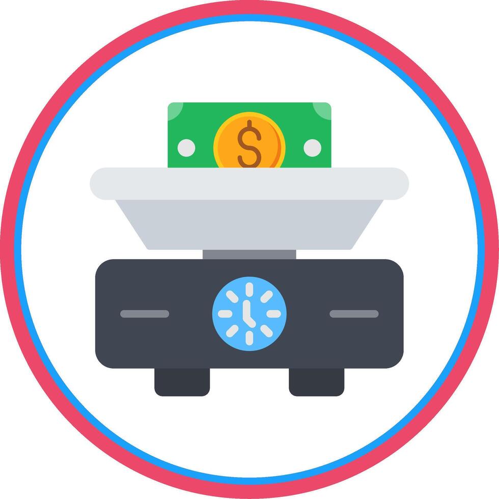 Weighing Scale Flat Circle Icon vector