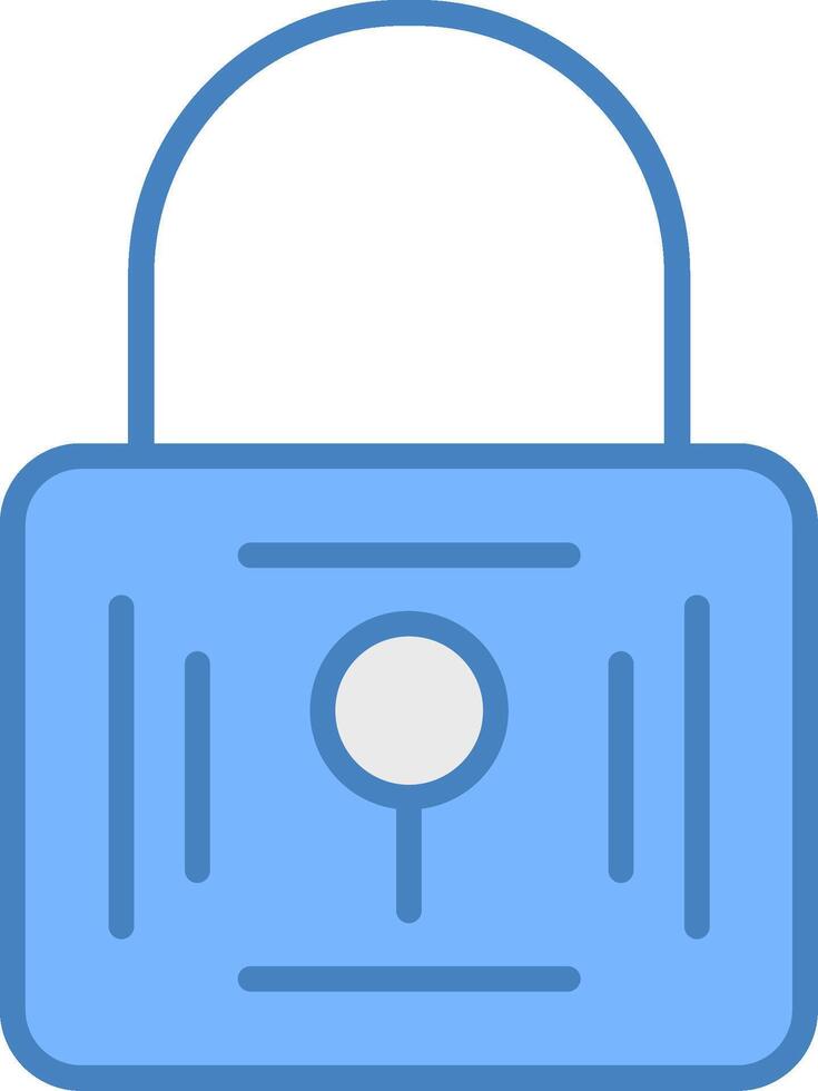 Padlock Line Filled Blue Icon vector