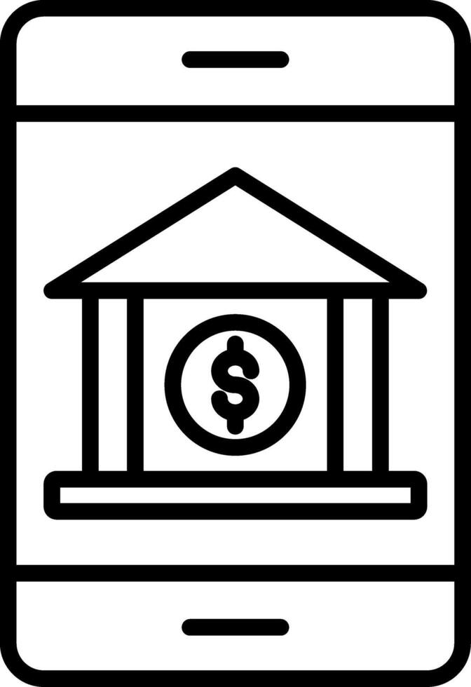 Banking App Line Gradient Icon vector