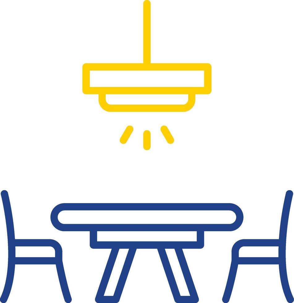 Dinner Table Line Two Colour Icon Design vector