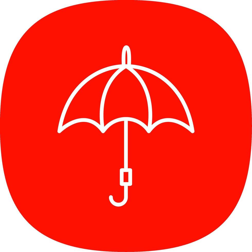 Umbrella Line Curve Icon Design vector