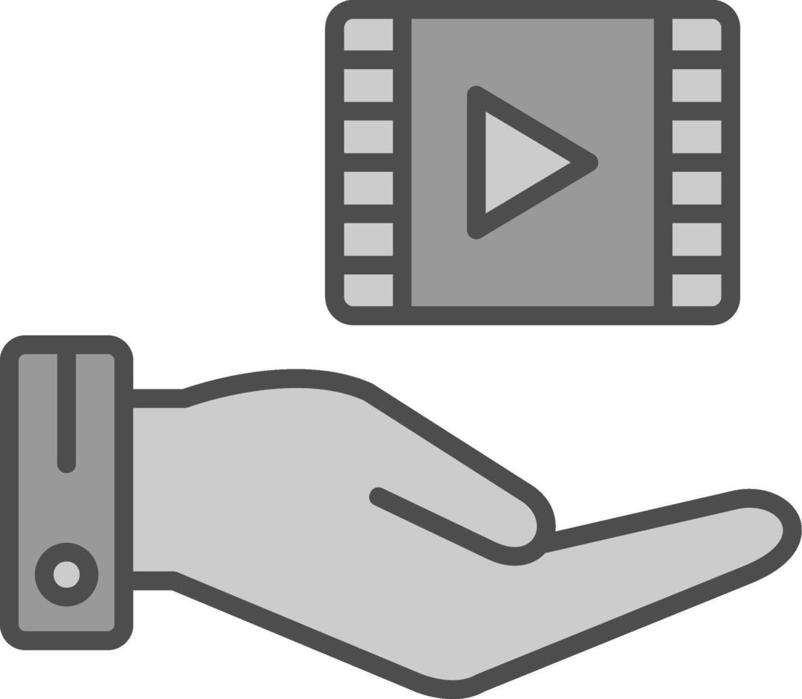 Line Filled Greyscale Icon Design vector