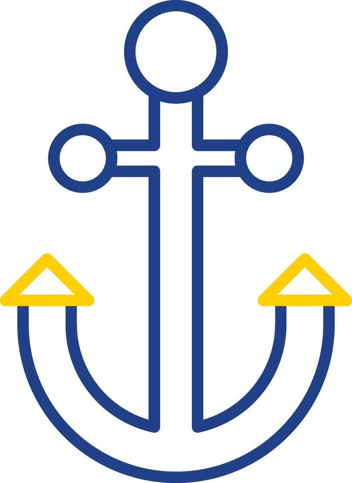 Anchor Line Two Colour Icon Design vector