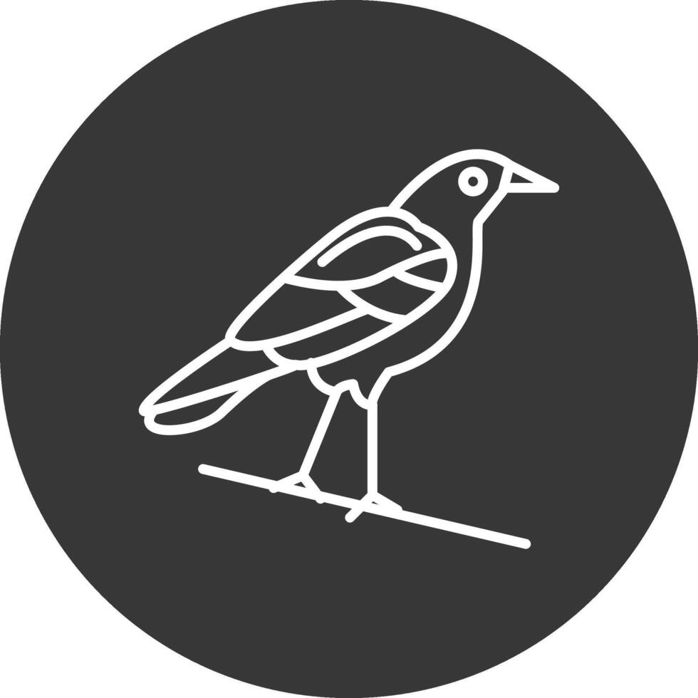 Crow Line Inverted Icon Design vector