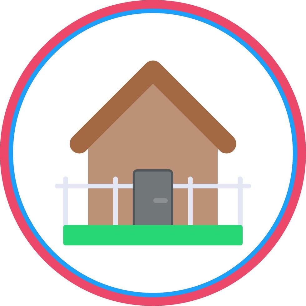 pabellón plano circulo icono vector