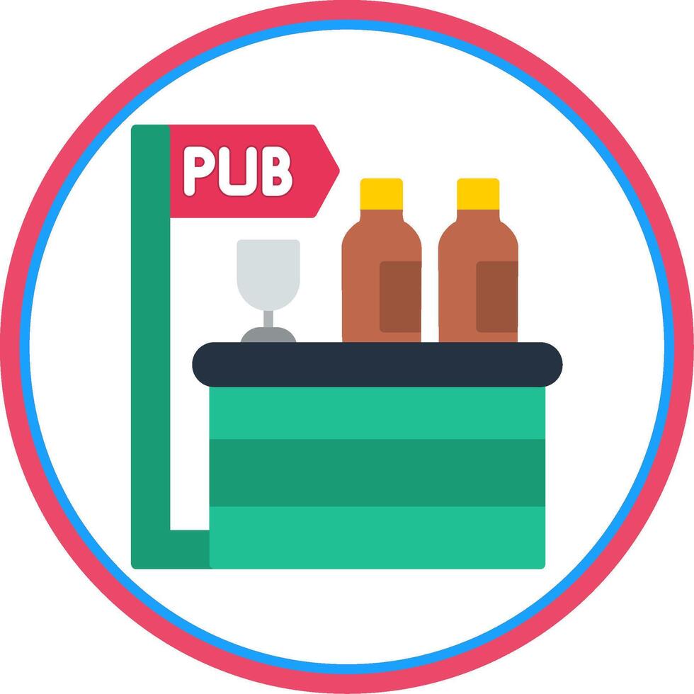 Pub Flat Circle Icon vector