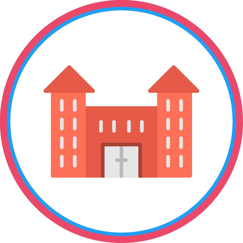 Victorian House Flat Circle Icon vector