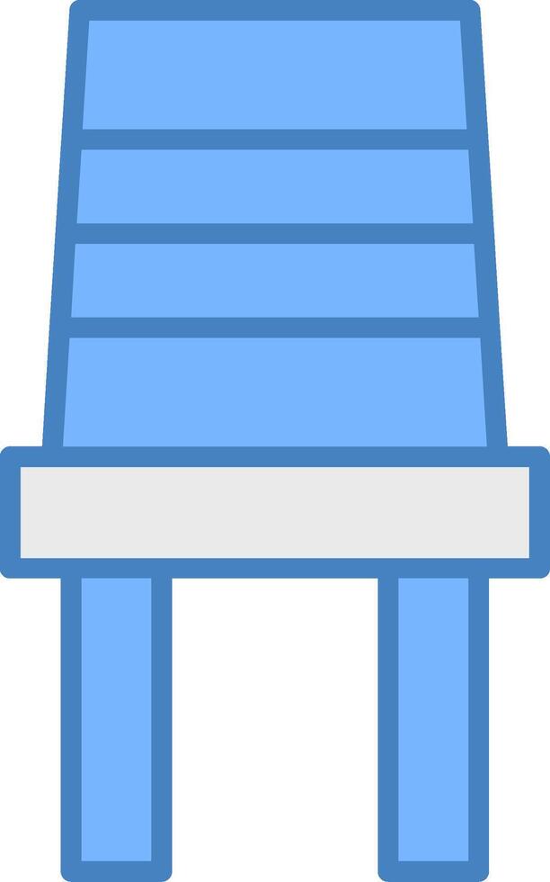 Chair Line Filled Blue Icon vector