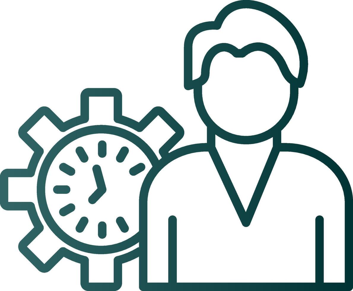 Working Hours Line Gradient Icon vector