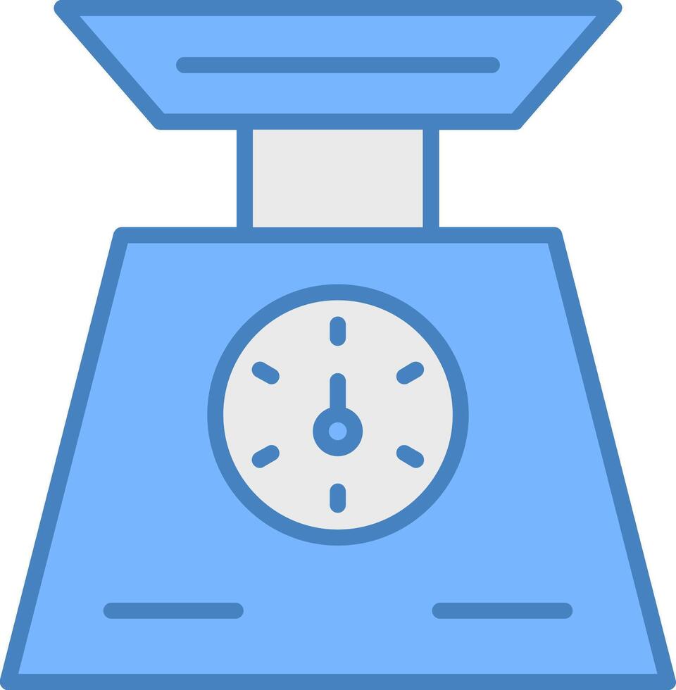 Weigh Scale Line Filled Blue Icon vector