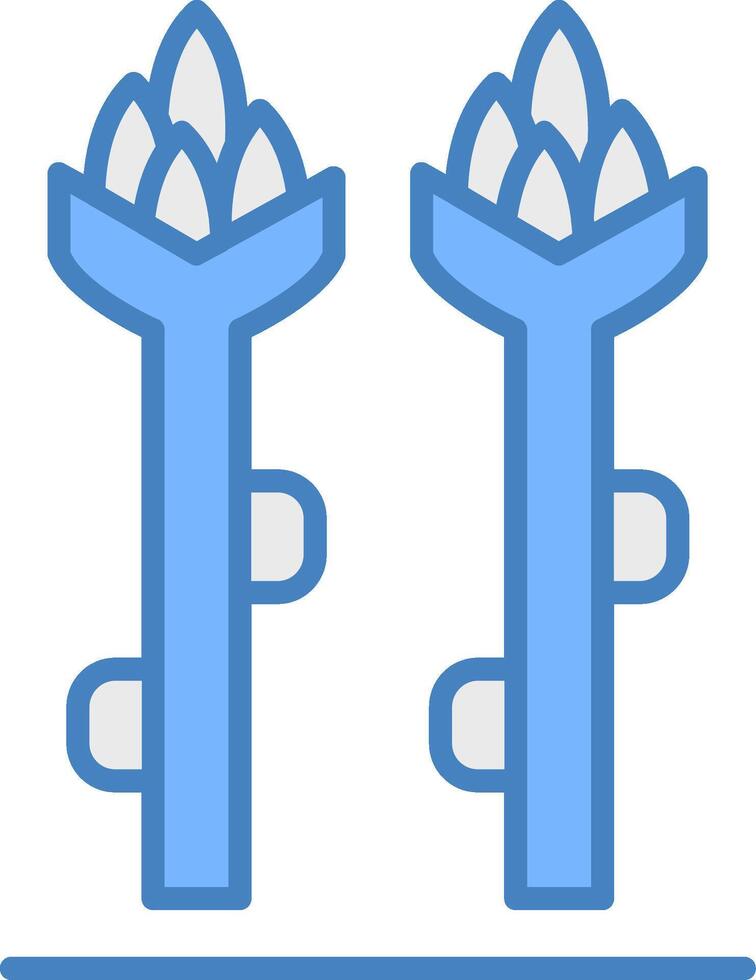 Asparagus Line Filled Blue Icon vector