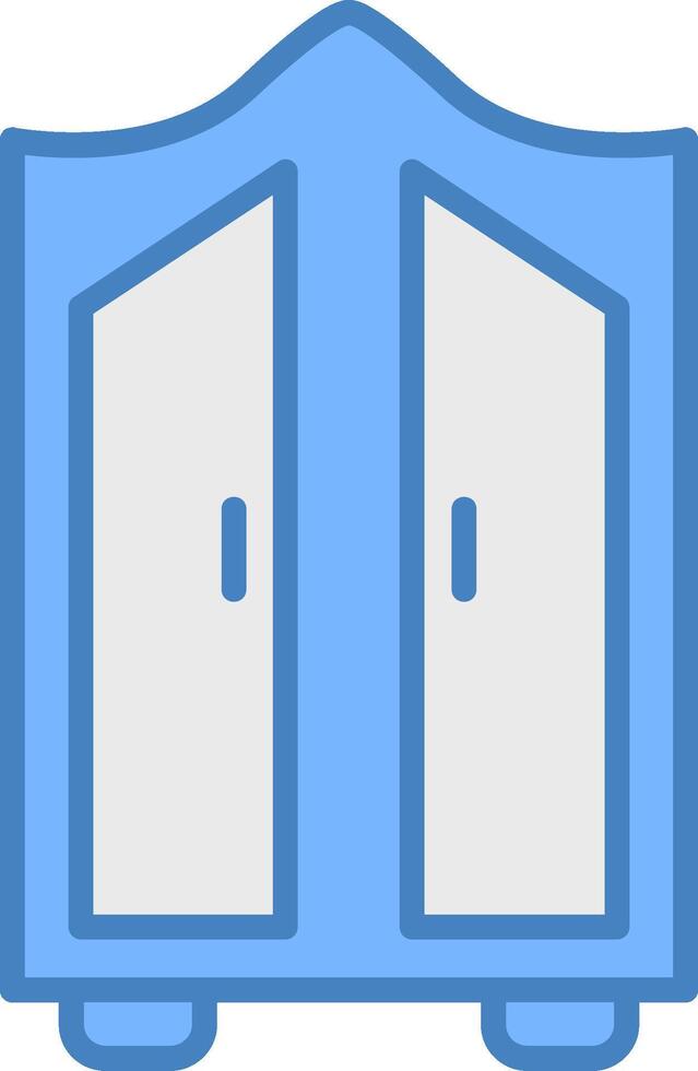 Wardrobe Line Filled Blue Icon vector