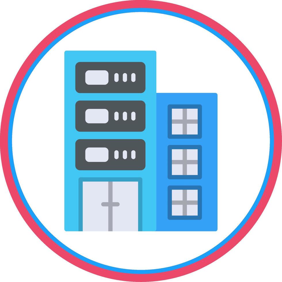 Data Center Flat Circle Icon vector