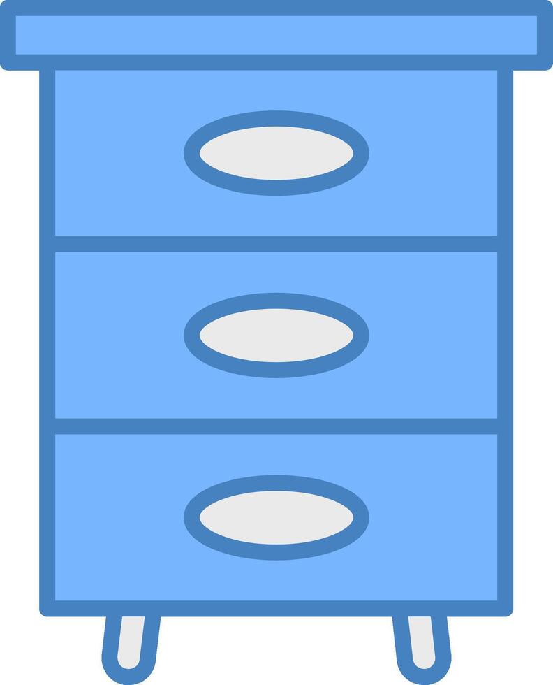 Filling Cabinet Line Filled Blue Icon vector