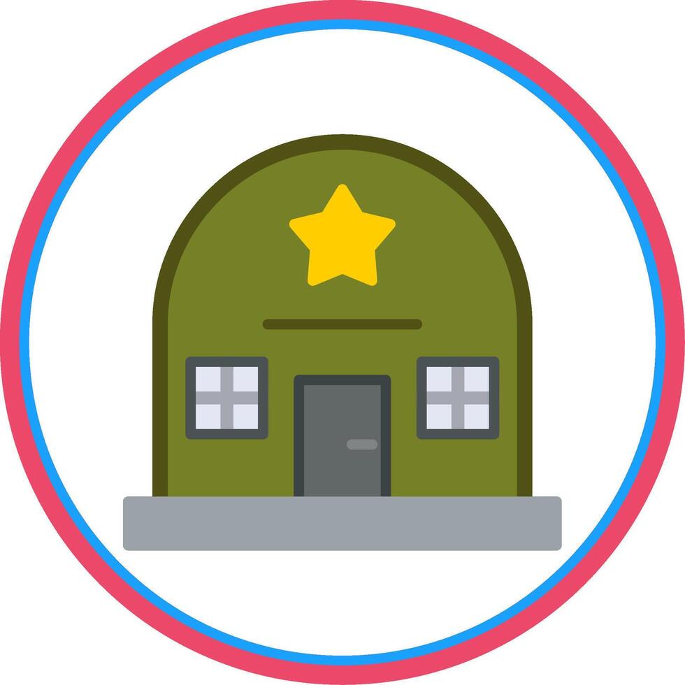 Army Base Flat Circle Icon vector