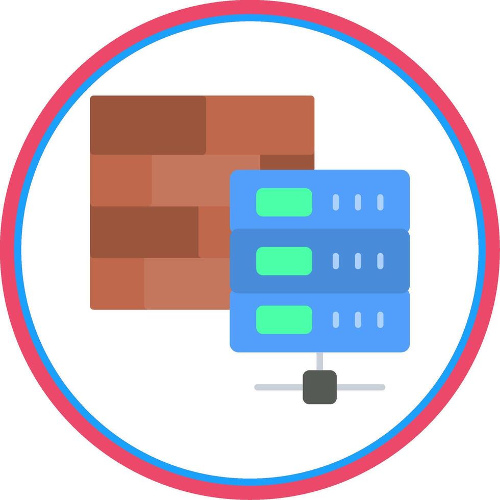 Firewall Flat Circle Icon vector