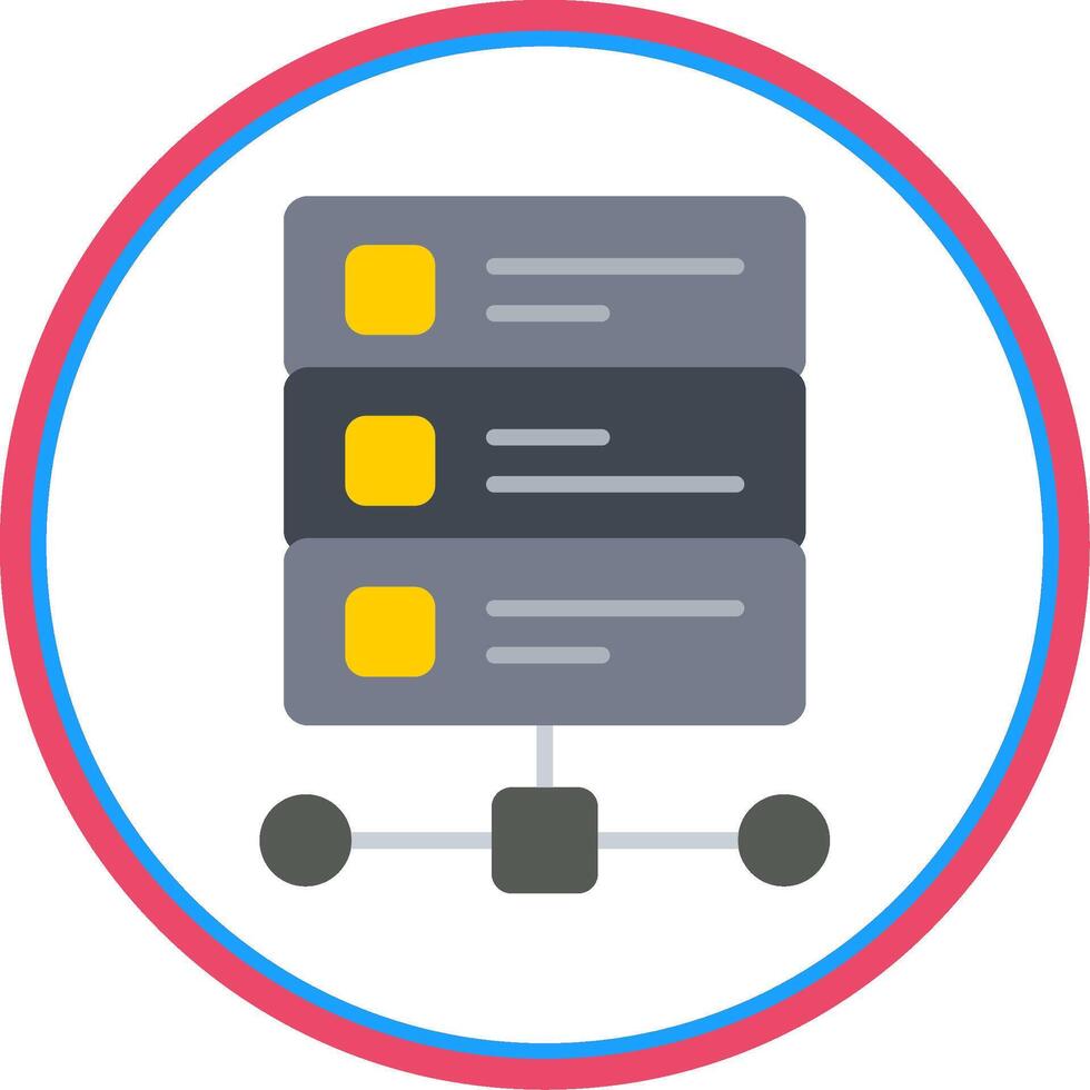 Database Flat Circle Icon vector